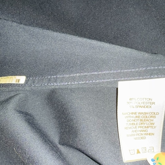 FOXCROFT Gwen Ruffle Non-Iron Stretch Button-Up Sleeveless Shirt Navy 18 - Picture 10 of 13